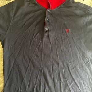 Black collar button up